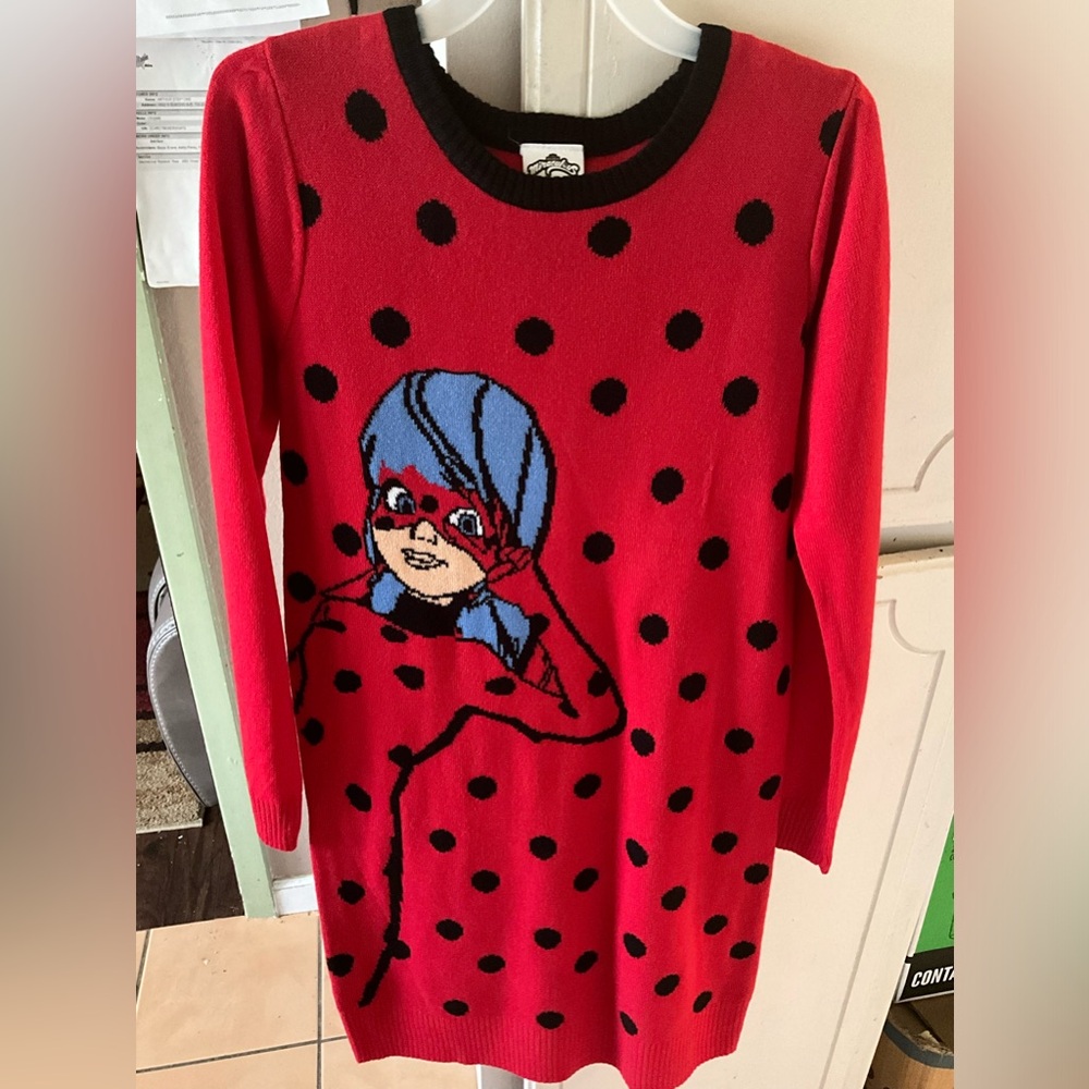 Miraculous ladybug red winter sweater dress.